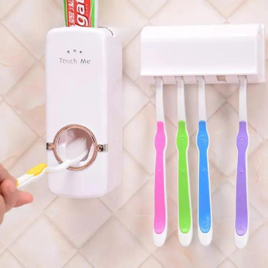 Toothpaste Dispenser Toothbrush Holder