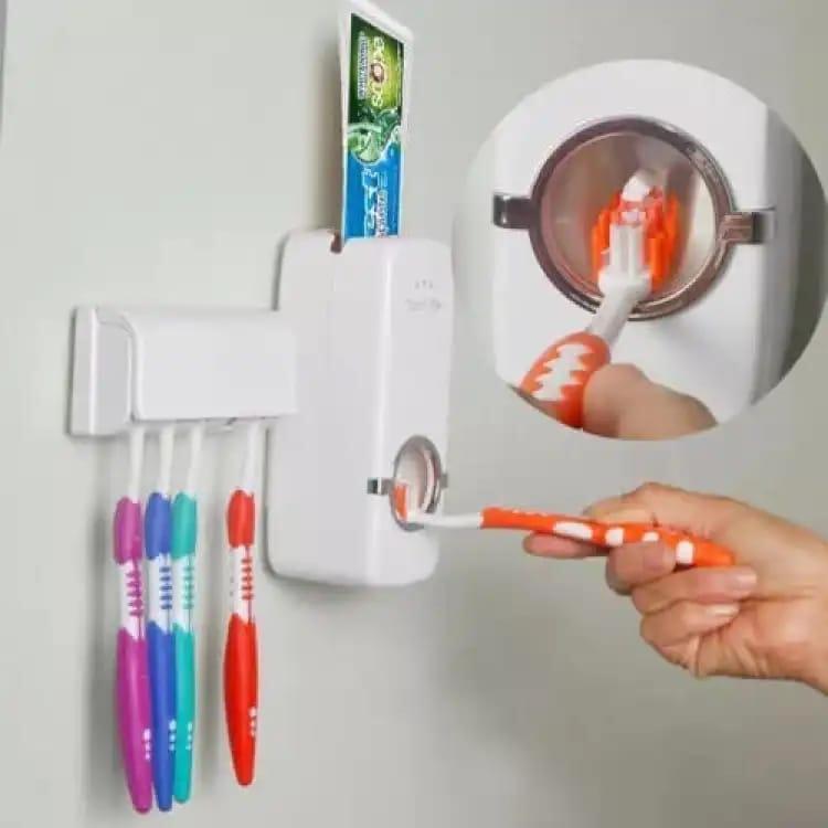 Toothpaste Dispenser Toothbrush Holder