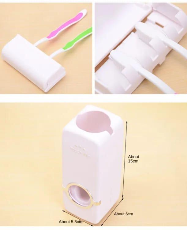Toothpaste Dispenser Toothbrush Holder