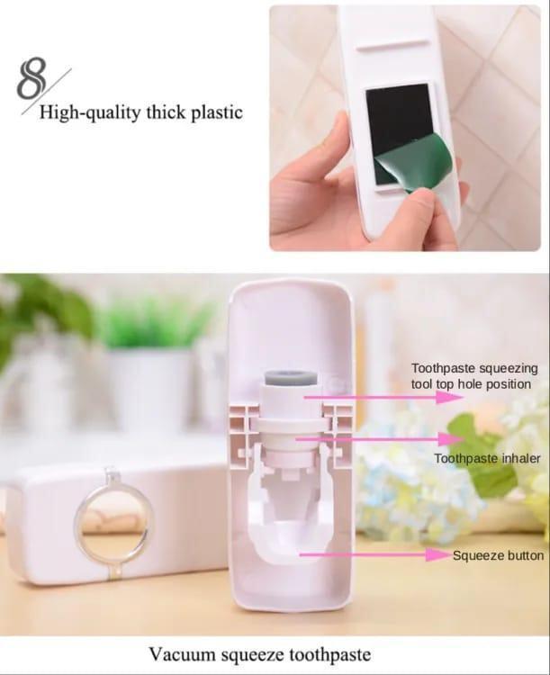 Toothpaste Dispenser Toothbrush Holder