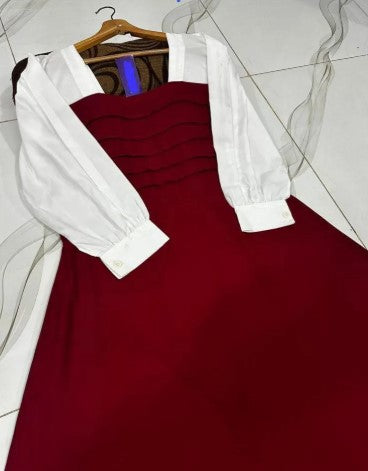 1 Pc Women's Stitched Georgette Plain Maxi